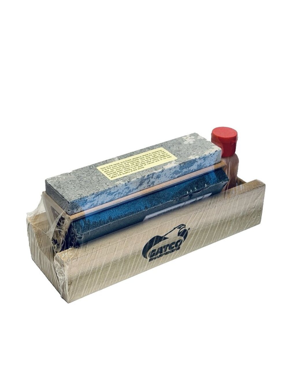 Gatco Arkansas Tri Hone Wooden Base Knife Sharpening Stone Kit 8T001